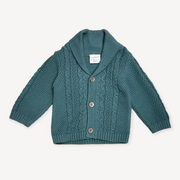 Shawl Collar Cable Knit Baby Cardigan Sweater (Organic) 