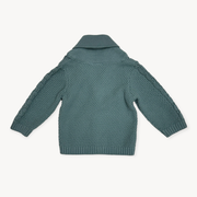 Shawl Collar Cable Knit Baby Cardigan Sweater (Organic) - 2 Colors