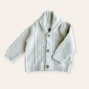 Shawl Collar Cable Knit Baby Cardigan Sweater (Organic) 