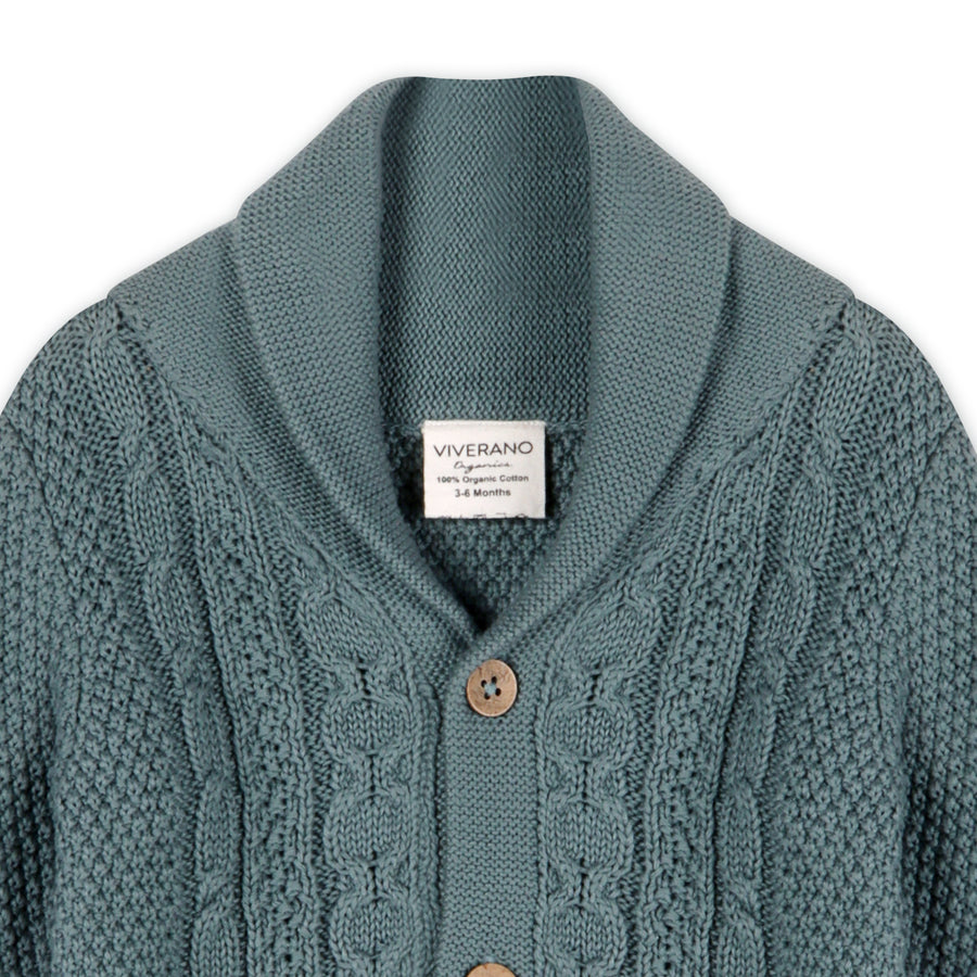 Organic Chevron Cable Cardigan - Baby