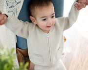 2-Pocket Baby Bomber Style Zip Jacket (Organic Cotton)