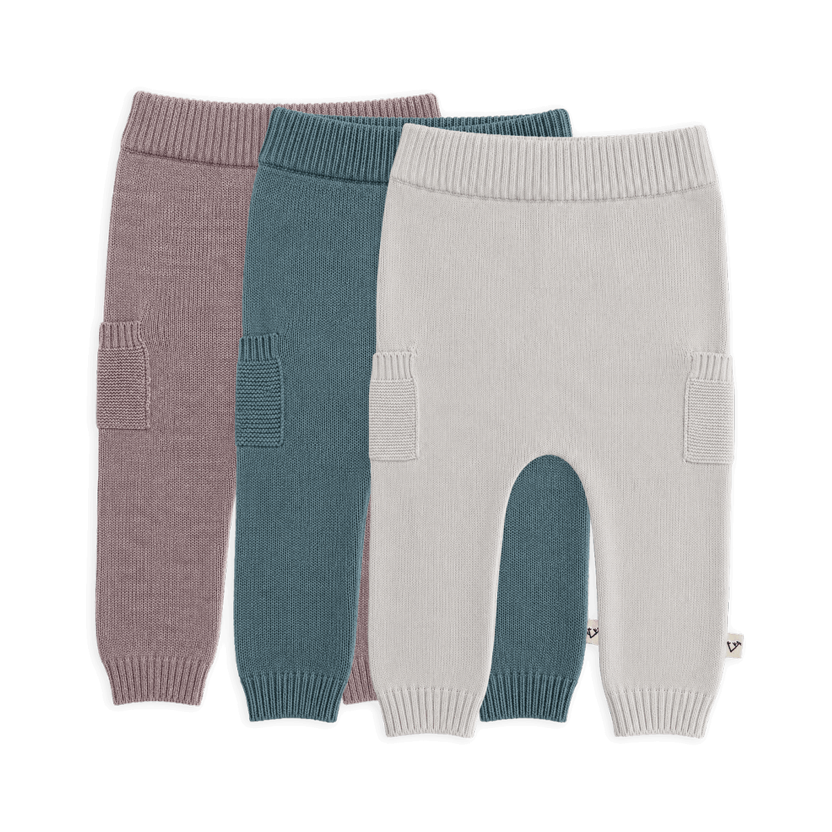 Baby Side Pocket Sweater Knit Pants, Organic 3 Colors