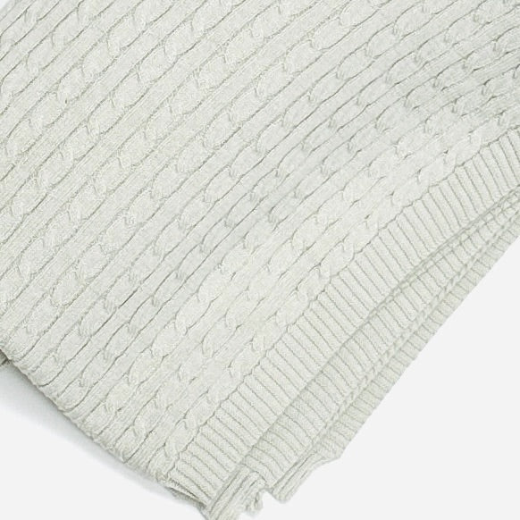 Mini Cable Sweater Knit Baby Blanket (Organic Cotton) -