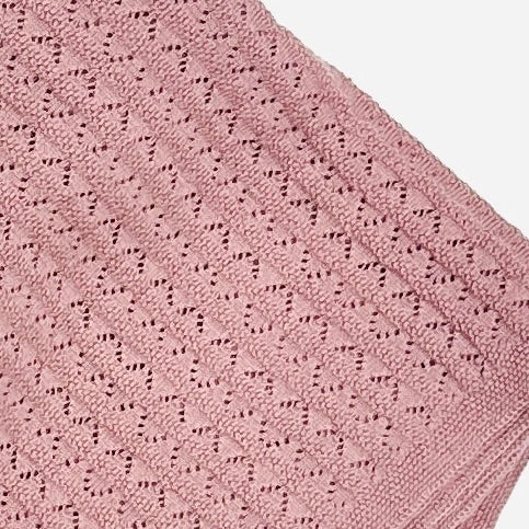 Pointelle Sweater Knit Baby Blanket (Organic Cotton) 