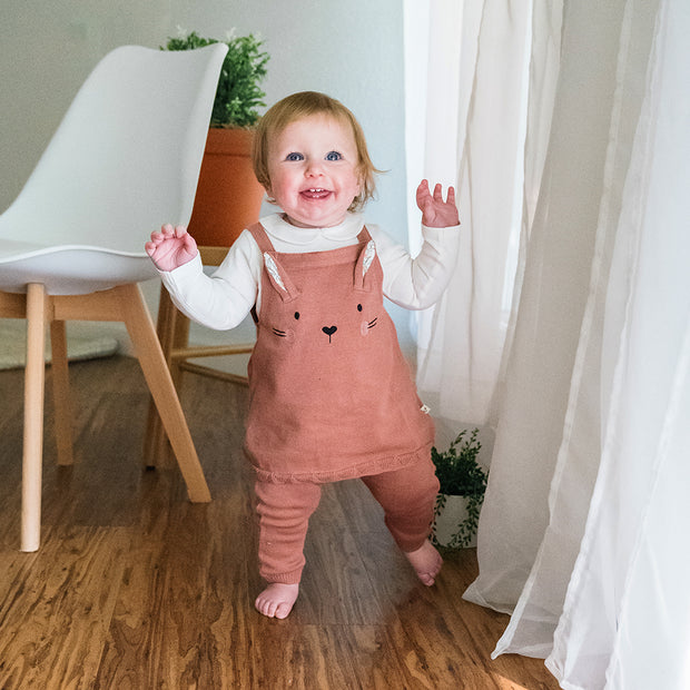 Cute Bunny Baby Girl Tunic Knit Dress Set (Organic)
