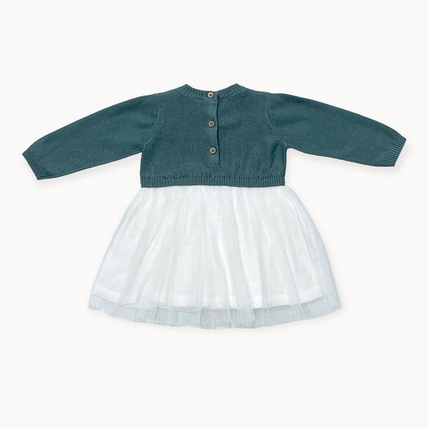 Cable Floral Sweater Knit Top & Tutu Baby Dress (Organic)