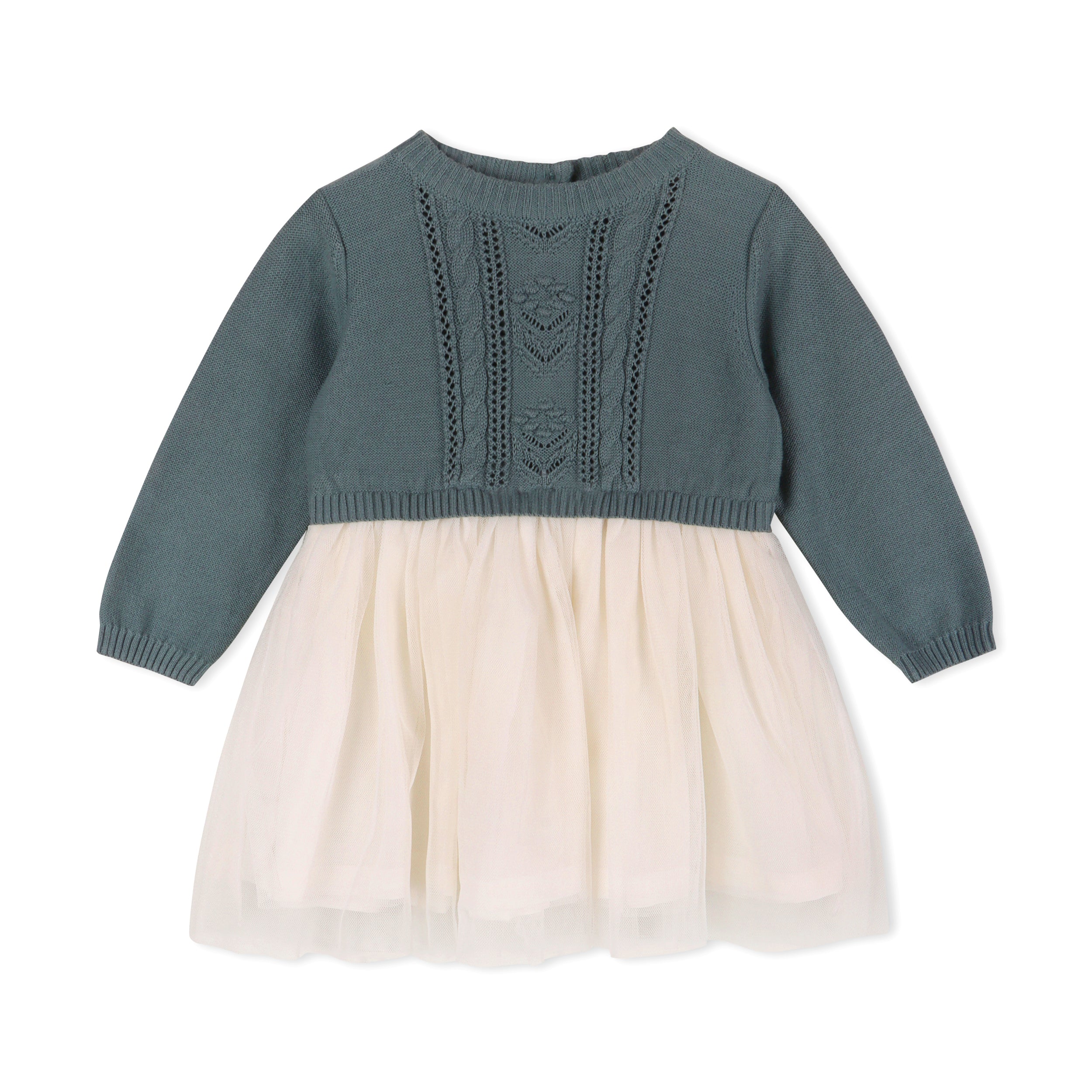 Cable Floral Sweater Knit Top & Tutu Baby Dress (Organic) 