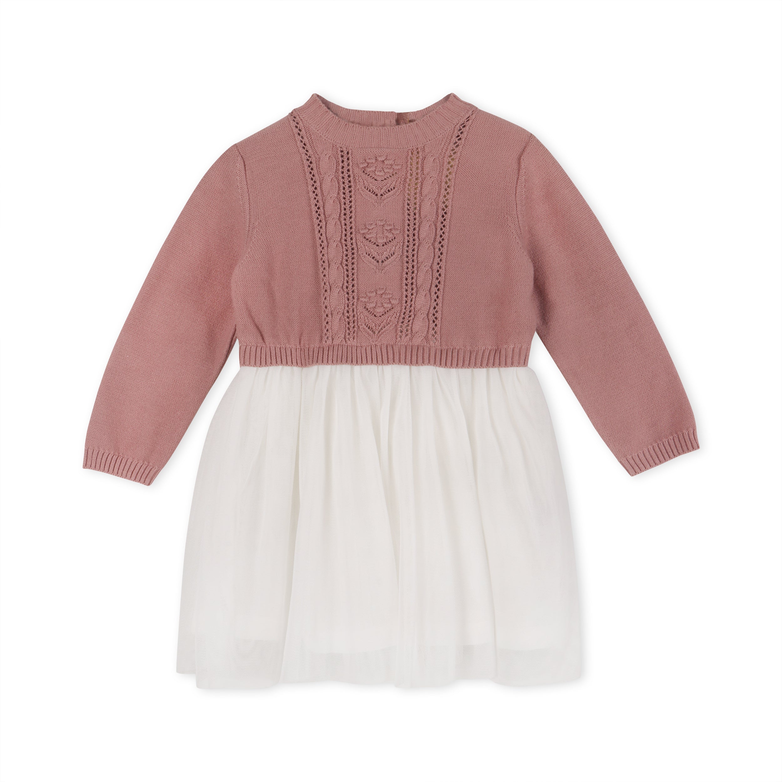 Cable Floral Sweater Knit Top & Tutu Baby Dress (Organic) 