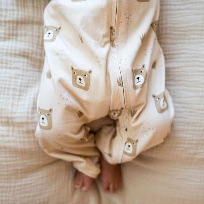 Bear Zipper Baby Jumpsuit (Organic Jersey) by Viverano Organics