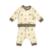 Bear Fleece Baby Sweatshirt & Jogger SET (Organic Cotton) by Viverano