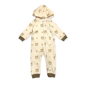 Bear Hooded Zipper Fleece Baby Jumpsuit (Organic Cotton) by Viverano