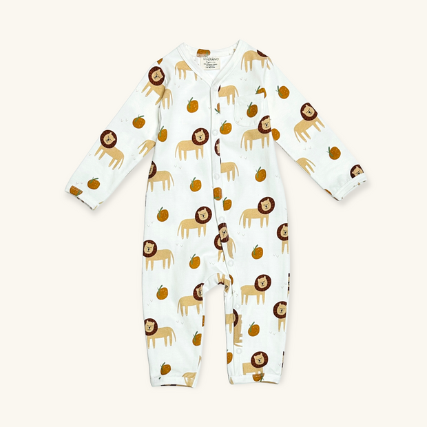 Lion Zipper Jumpsuit Baby Romper (Organic Jersey) by Viverano