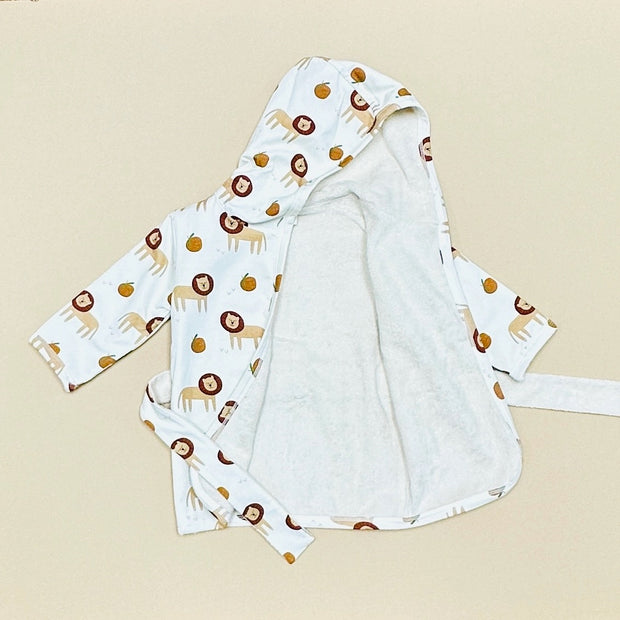 Lion Hooded Baby Bath Robe (Organic Cotton) by Viverano
