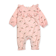 Dragonfly Ruffle Baby Jumpsuit (Organic Jersey) by Viverano Organics