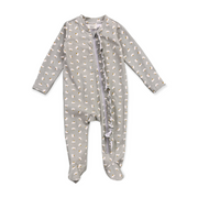 Floral Ruffle Zipper Footie Baby Coverall (Organic Jersey) by Viverano