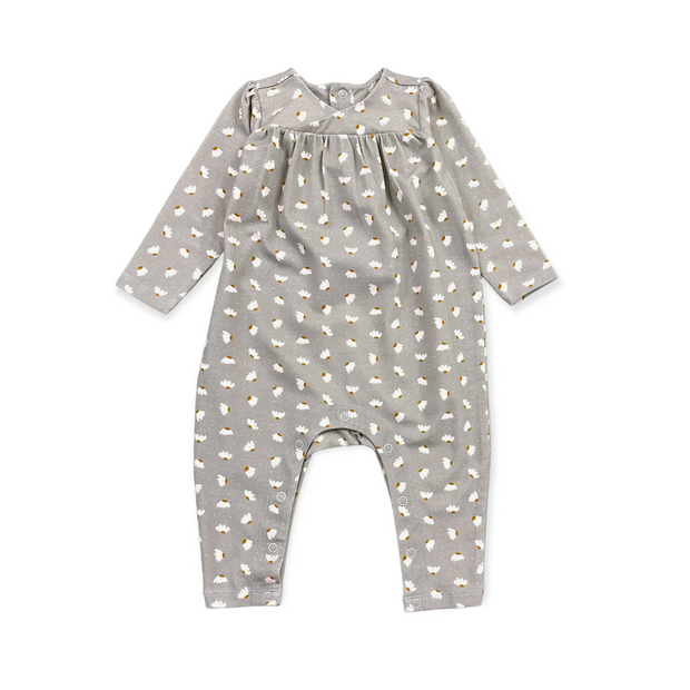 Floral Wrap Neck Baby Jumpsuit (Organic Cotton) by Viverano Organics