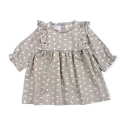 Floral Ruffle Baby Dress + Bloomer SET (Organic Cotton) by Viverano