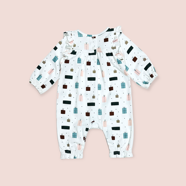 Presents Ruffle Baby Jumpsuit (Organic Jersey) by Viverano Organics