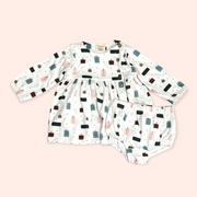 Presents Side Button Baby Dress + Bloomer (Organic Jersey) by Viverano