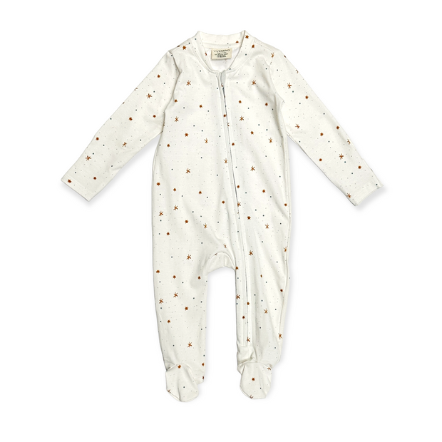 Stars Zipper Footie Baby Coverall (Organic) by Viverano Organics