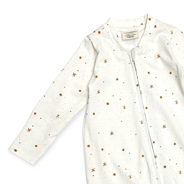 Stars Zipper Footie Baby Coverall (Organic) by Viverano Organics