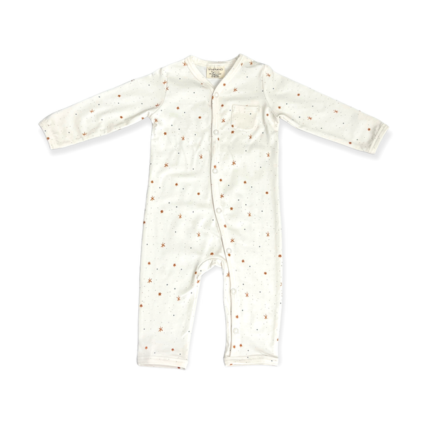 Stars Classic Button Baby Coverall Jumpsuit (Organic) by Viverano Organics