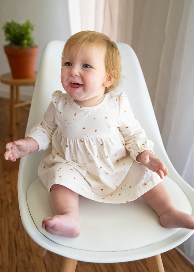 Stars Flare Baby Girl Dress + Bloomer SET (Organic Jersey) by Viverano