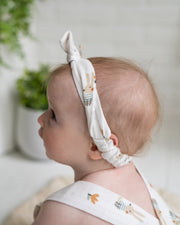 Bunny Bow Baby Headband (Organic Muslin)