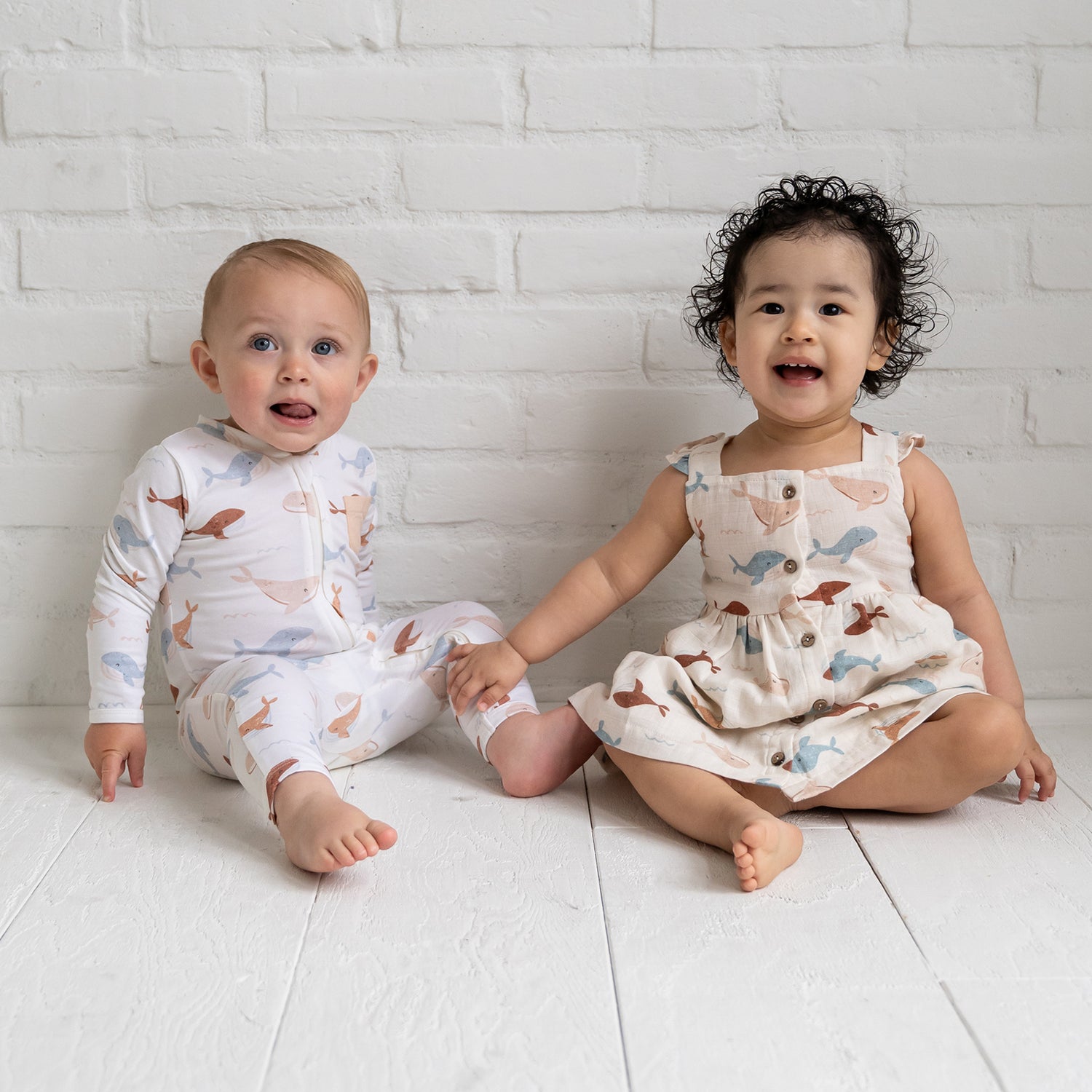 River Soft Hand-Dyed Denim Baby Dress + Bloomer (Organic)