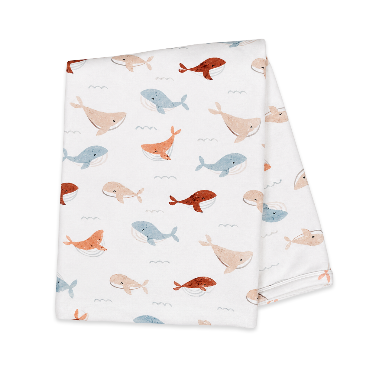 Whales Reversible Baby Blanket (Organic Jersey)