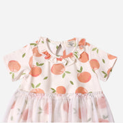 Peaches Ruffle Collar Tutu Baby Dress+Bloomer (Organic Jersey)