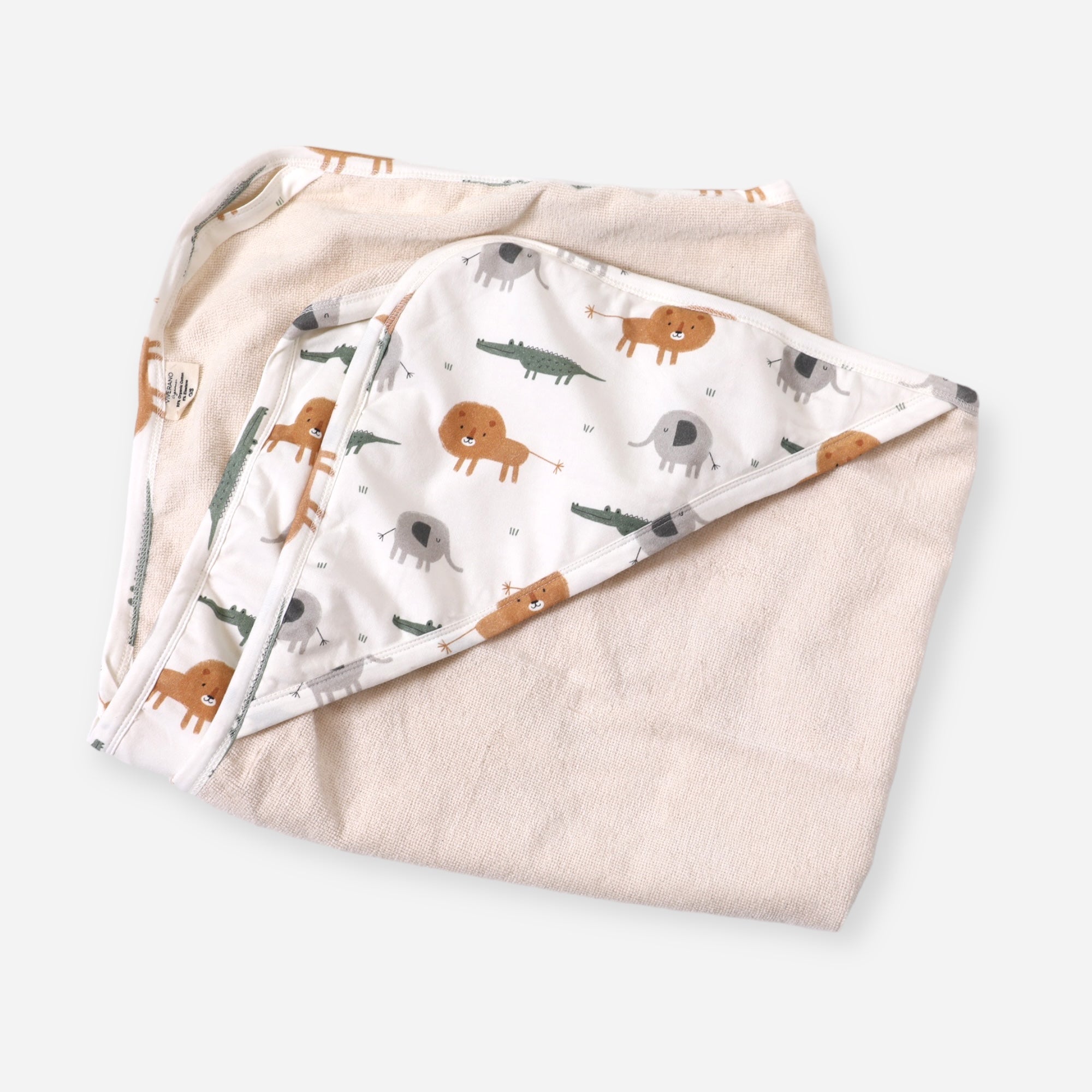 Toalla reversible con capucha para bebé Savannah (algodón orgánico)