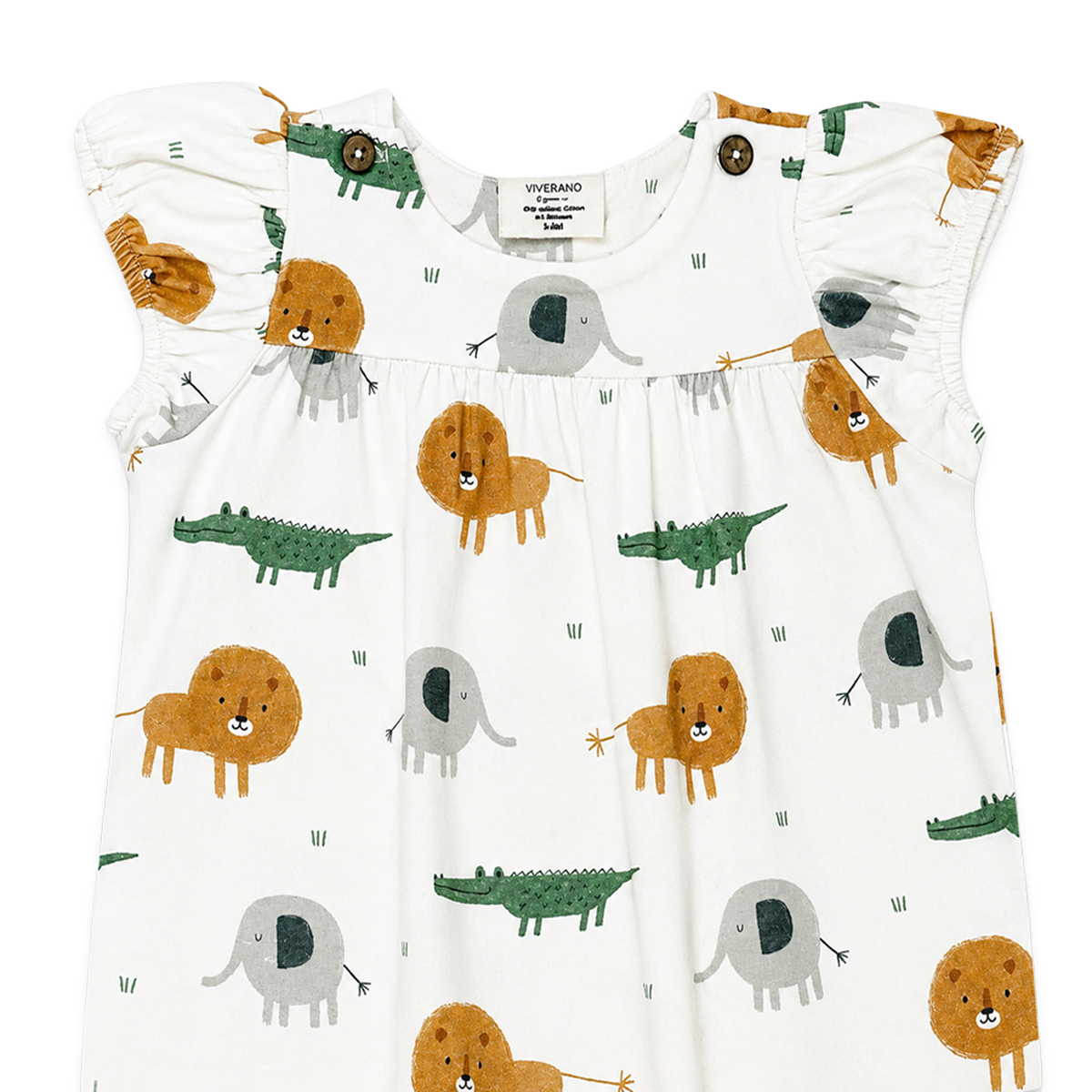 Mono de cuello cruzado para niña Savannah (jersey orgánico)