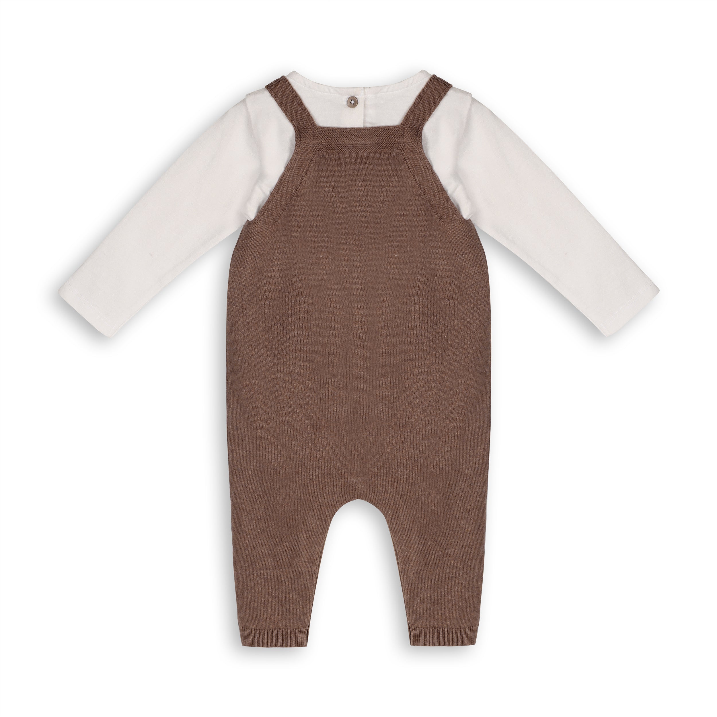 Bear Sweater Knit Organic Baby Overall & Bodysuit Set