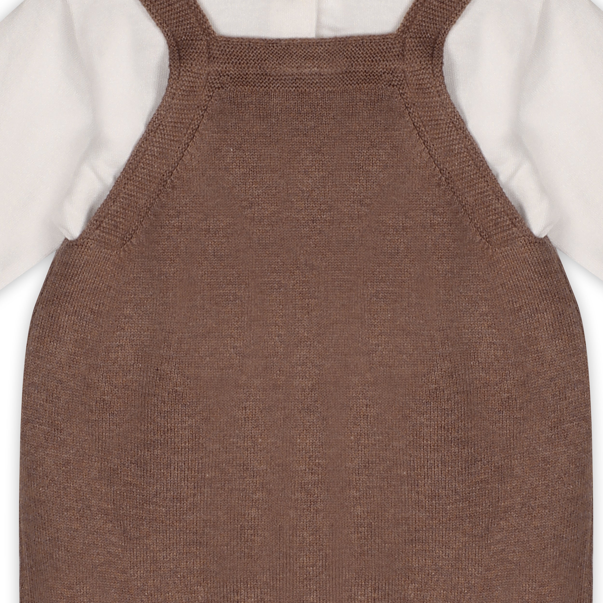 Conjunto de mono y body de punto para bebé con suéter bordado de oso (algodón orgánico)