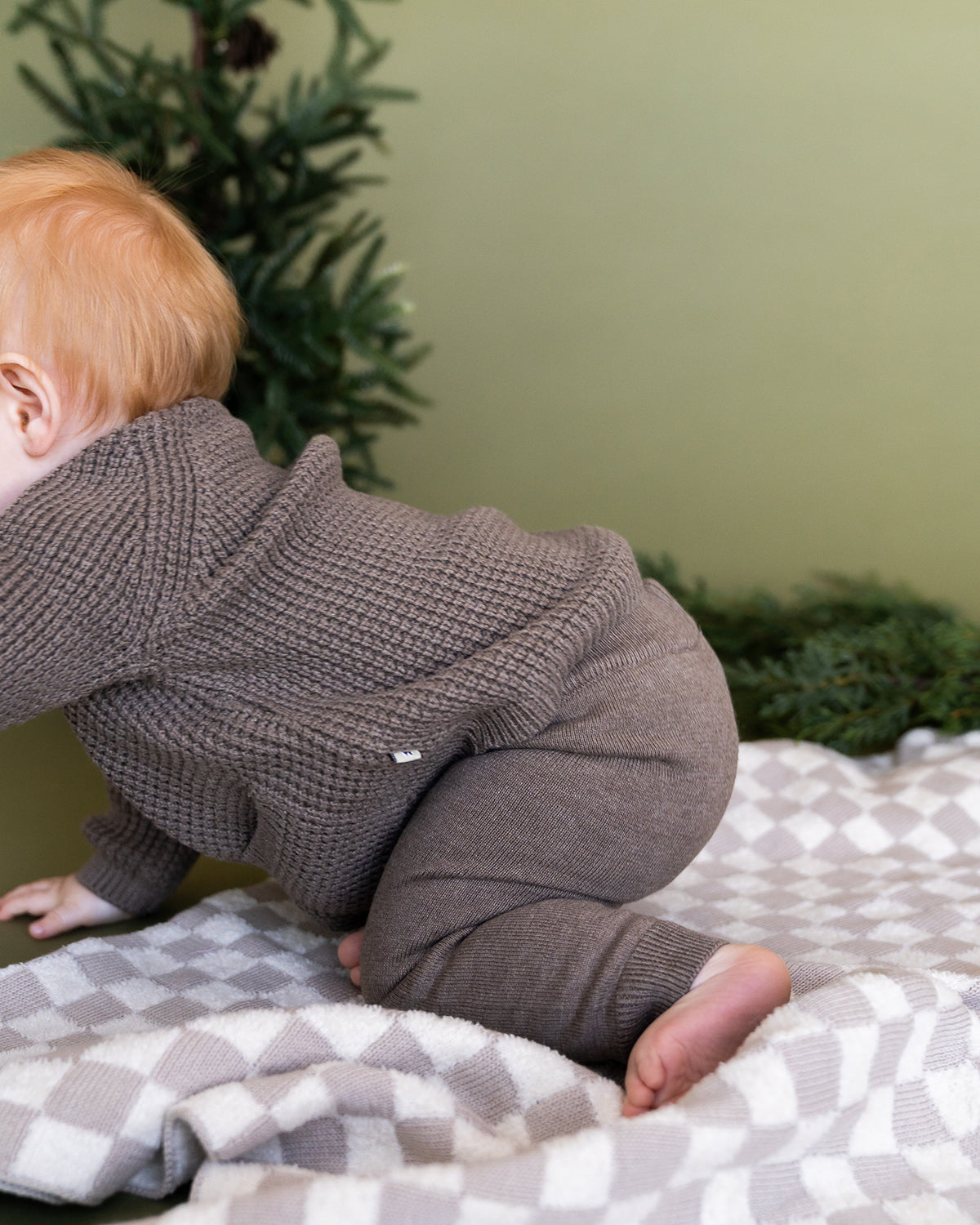 Pocket & Button Chunky Sweater Knit Baby Jumpsuit (Organic Cotton)