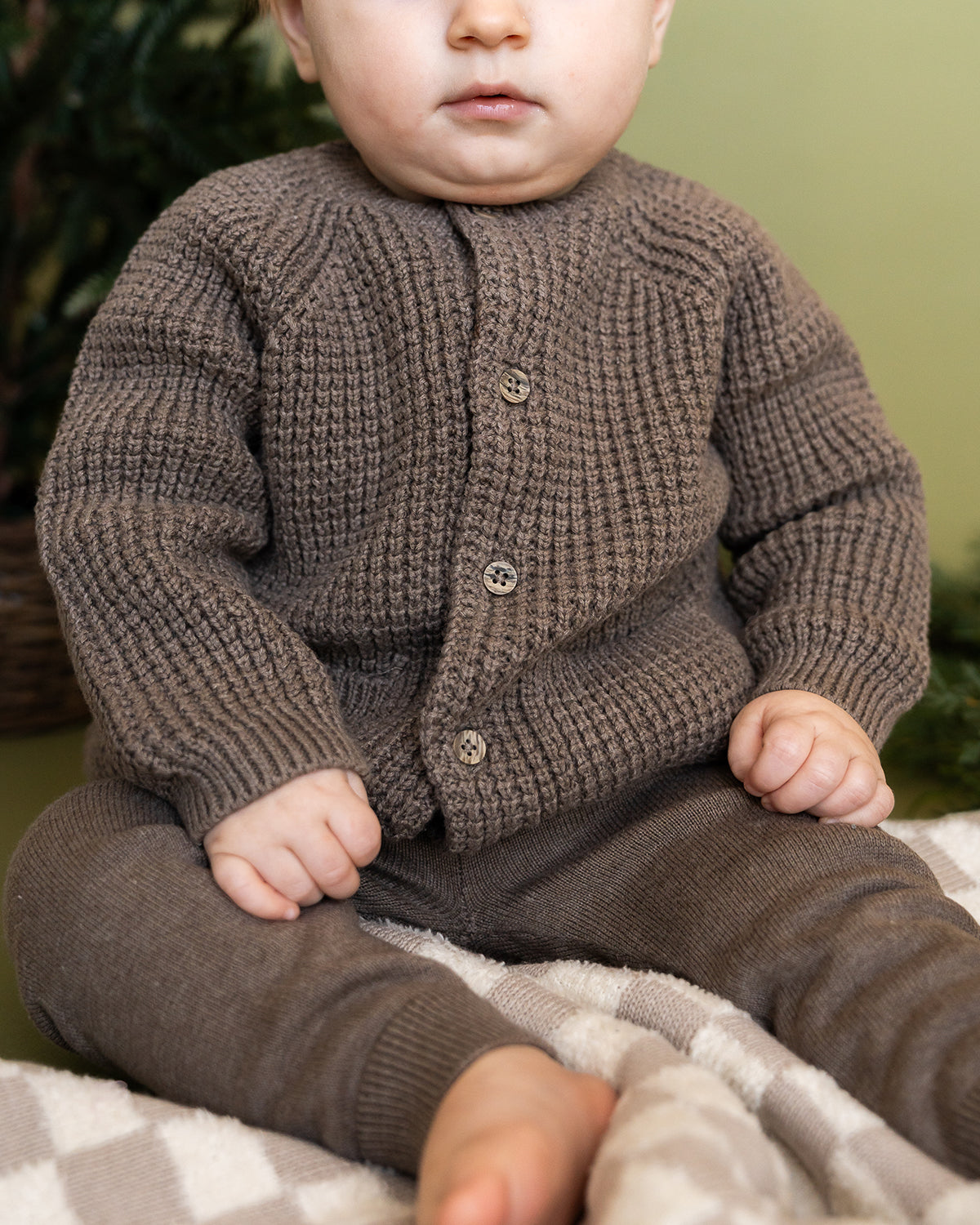 Pocket & Button Chunky Sweater Knit Baby Jumpsuit (Organic Cotton)