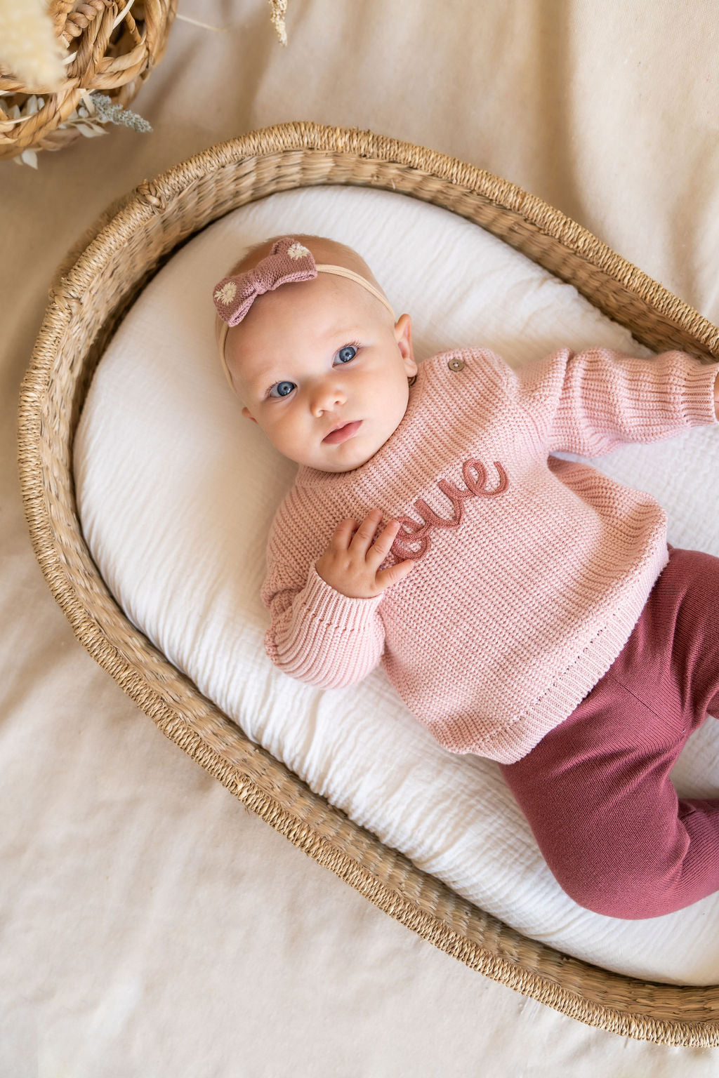 Viverano Organics Strawberry Embroidered Knit Baby Cardigan