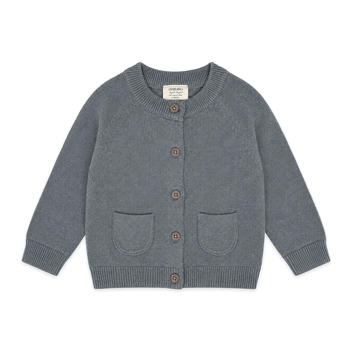 Milan Heather Knit Button Baby Cardigan Organic Cotton - Charcoal Heather