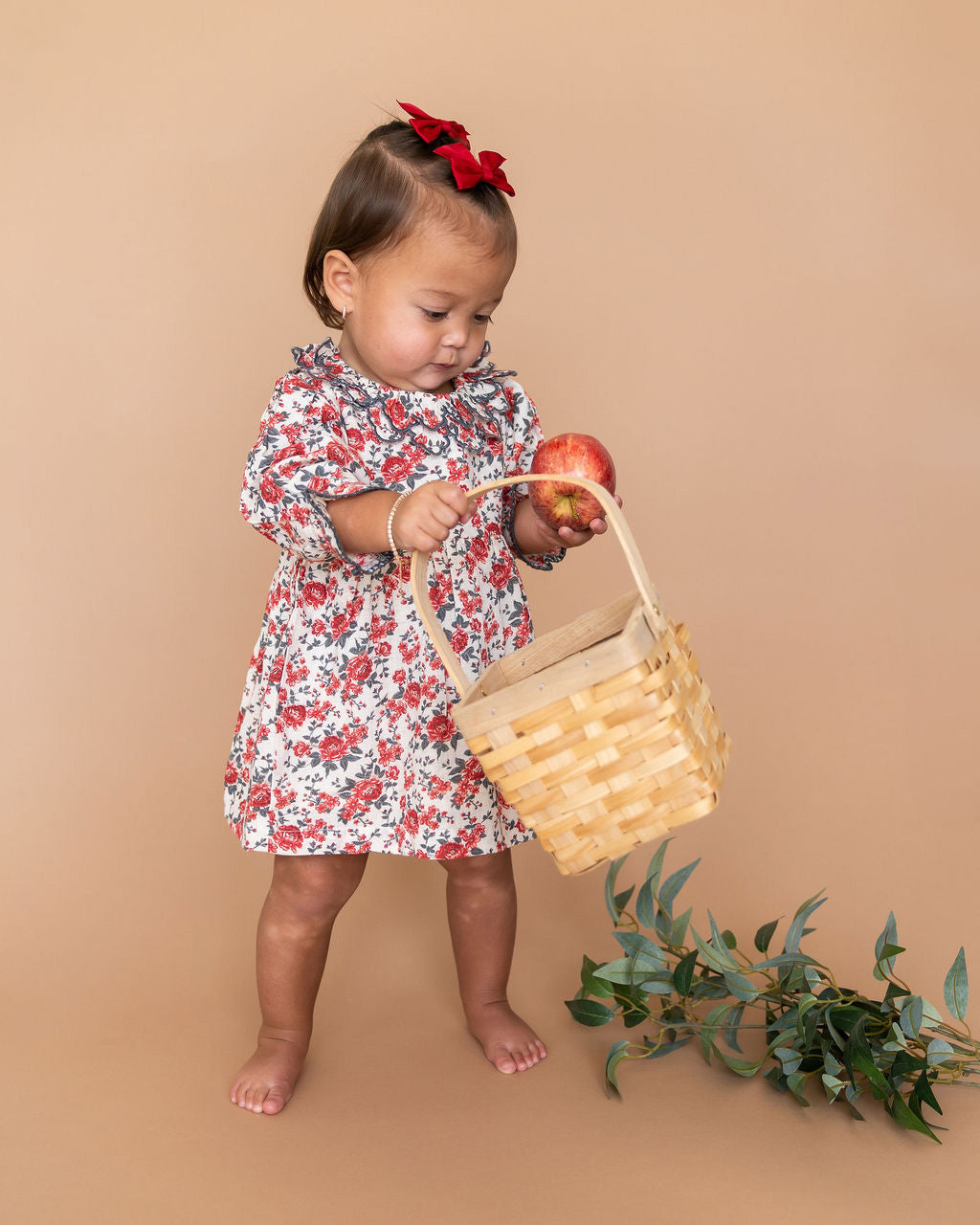 Flower Girl Baby Girl Linen Dress Amour Rose Floral Ruffle Baby Dress Bloomer (Linen Blend), Rose Flower Girl Baby Girl Linen Dress Amour Rose Floral Ruffle Baby Dress Bloomer (Linen Blend), Rose