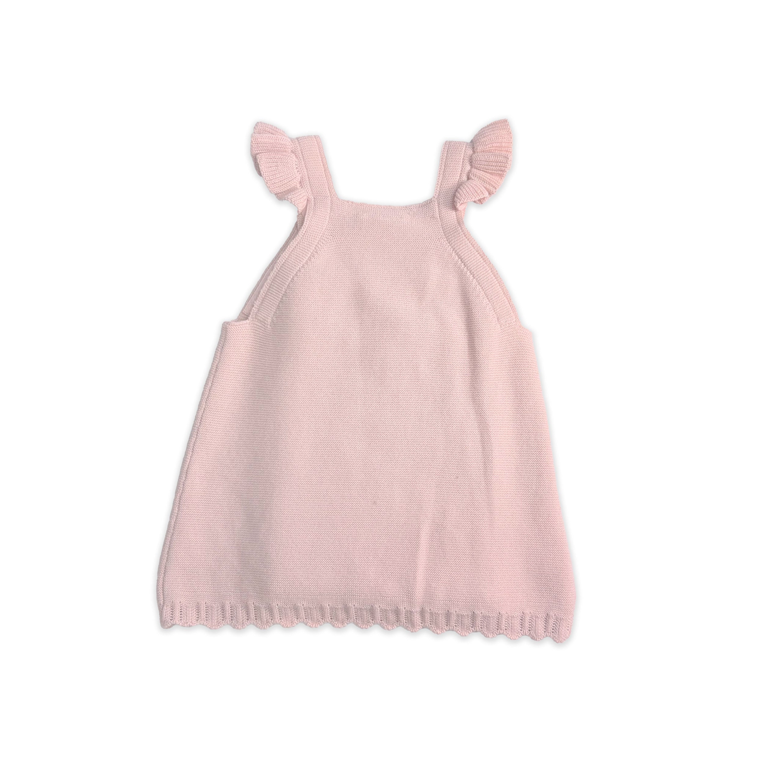 Love Embroidered Sweater Knit Baby Dress & Bodysuit Set (Organic Cotton) -Back