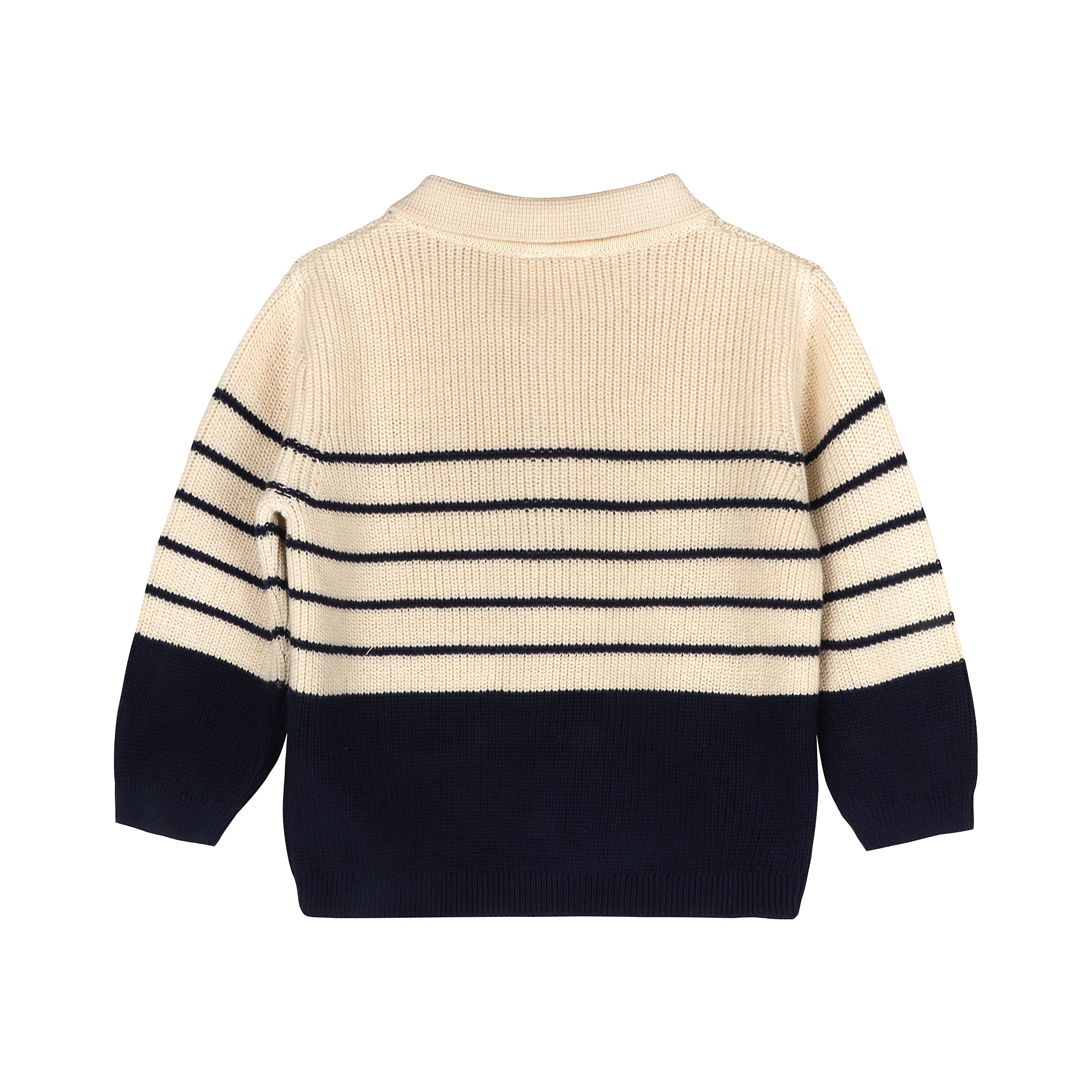 Classic Stripe Polo Sweater Knit Baby Pullover & Pant Set (Organic Cotton)