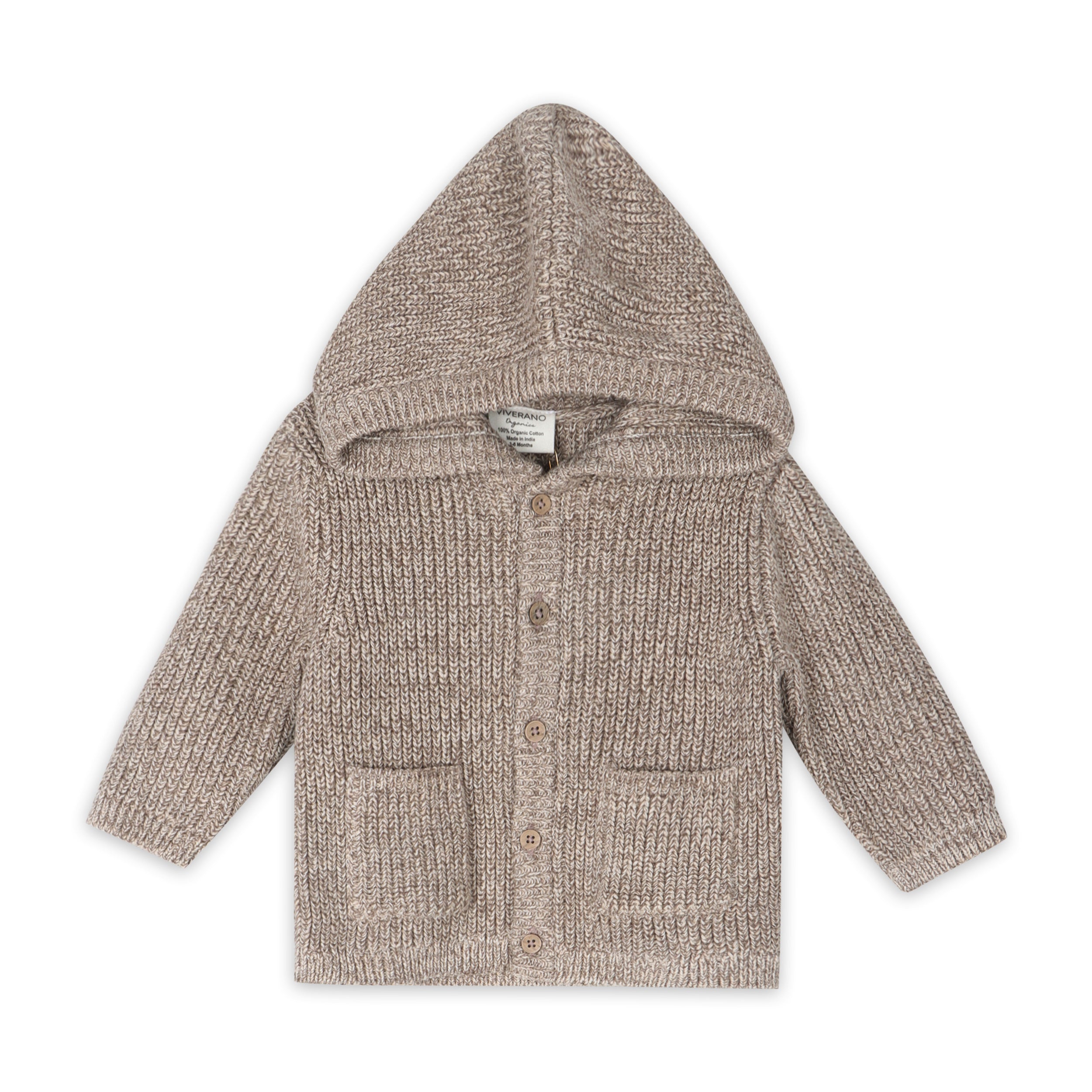 Classic Chunky Knit Baby Hooded Jacket (Organic Cotton) 