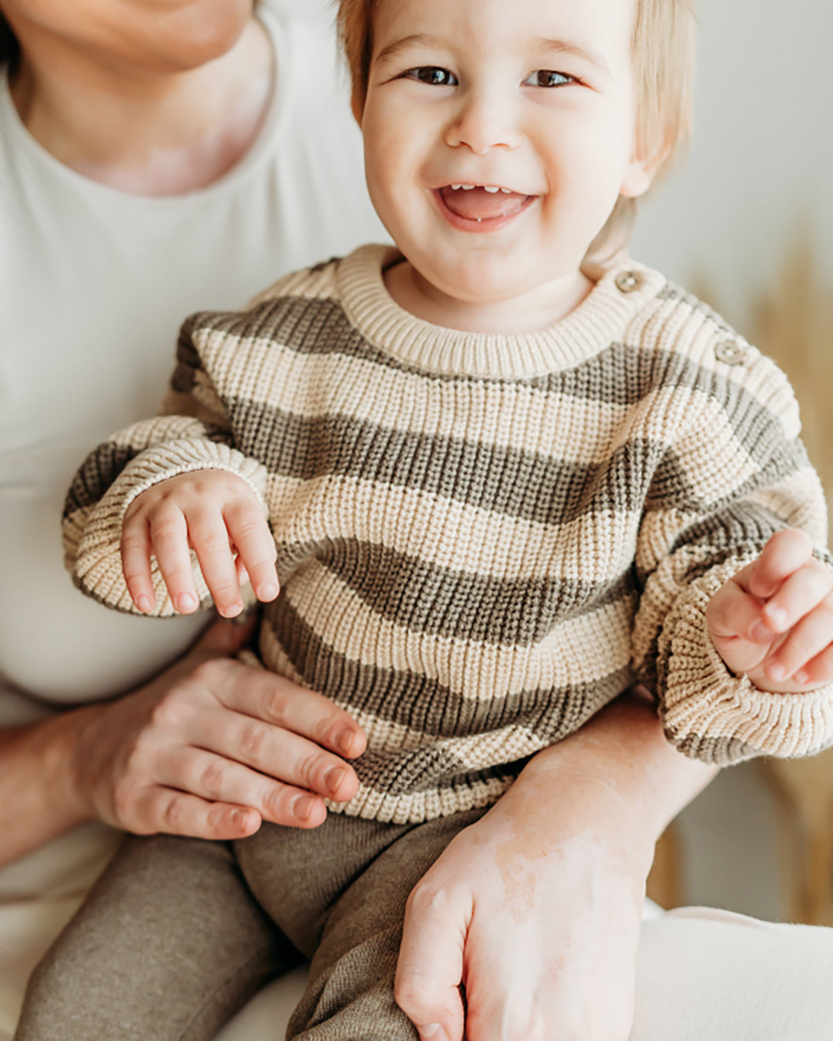 Casey Stripe Chunky Sweater Knit Baby Pullover (Organic Cotton)