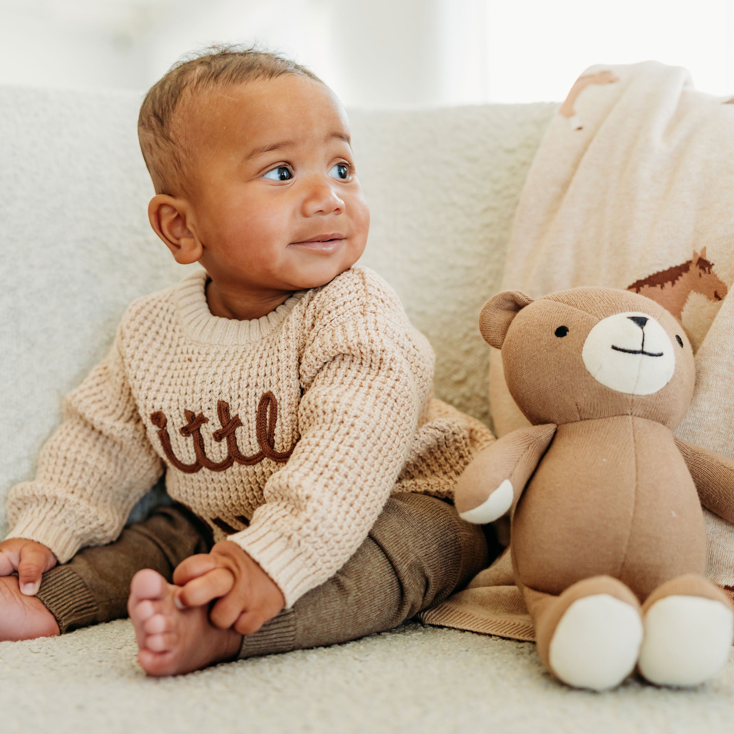 Peanut Lil Bear - Organic Knit Stuffed Animal Baby Toy