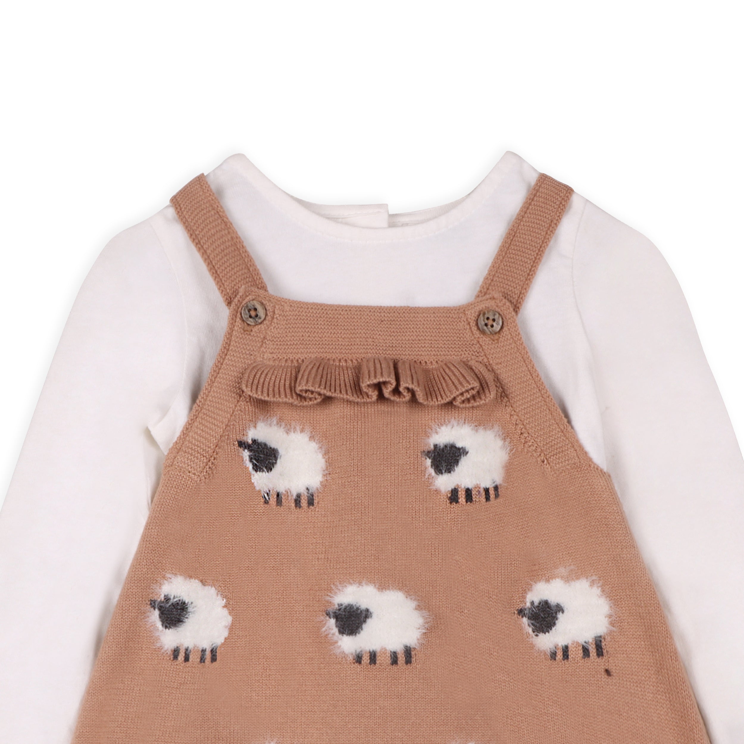Sheep Jacquard Knit Baby Tunic Dress Set (Organic Cotton)