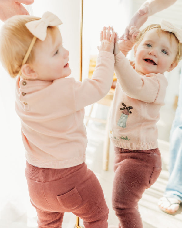 Farm Windmill Applique Sweater Knit Baby Pullover (Organic Cotton)