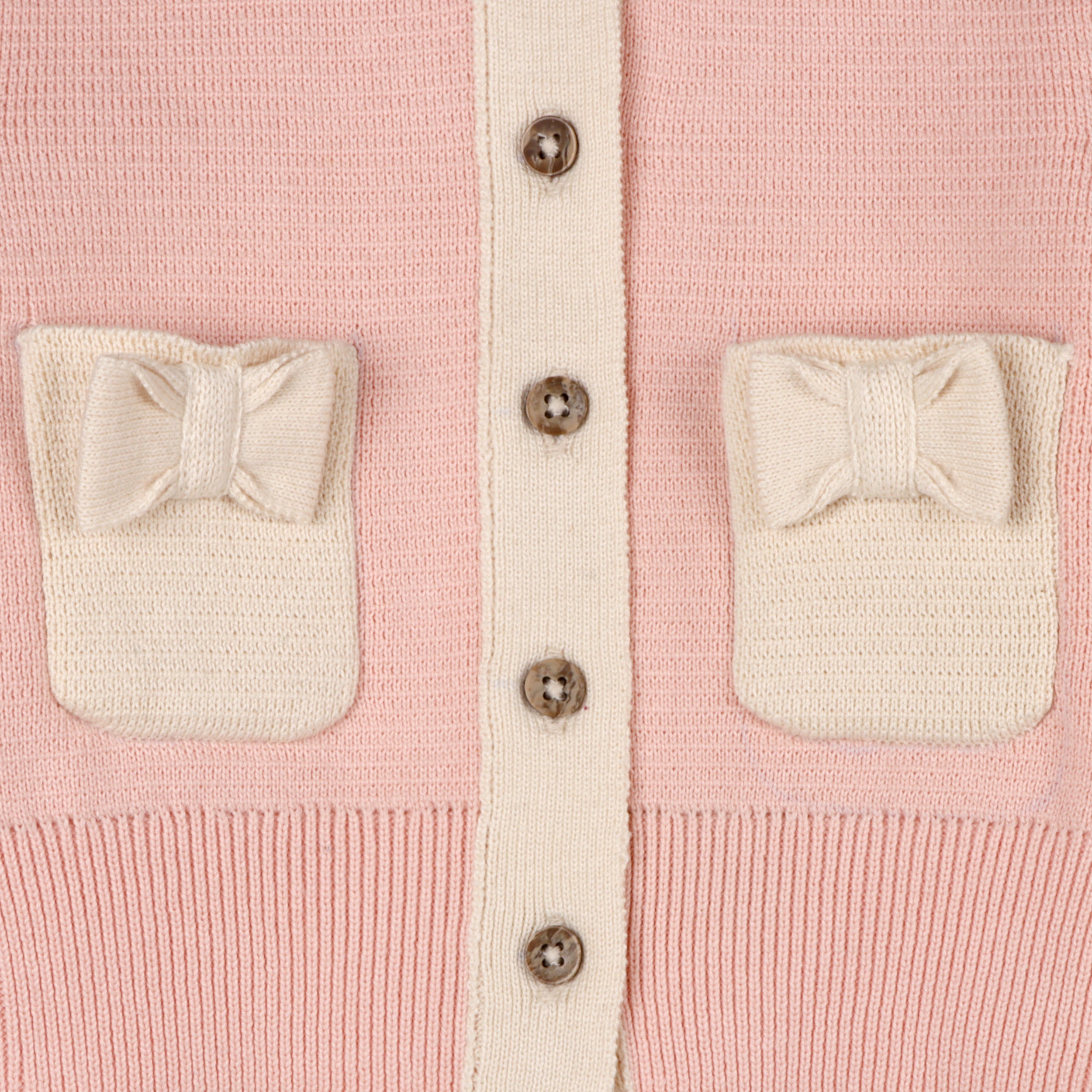 Lily Bow Pockets Sweater Knit Baby Cardigan 