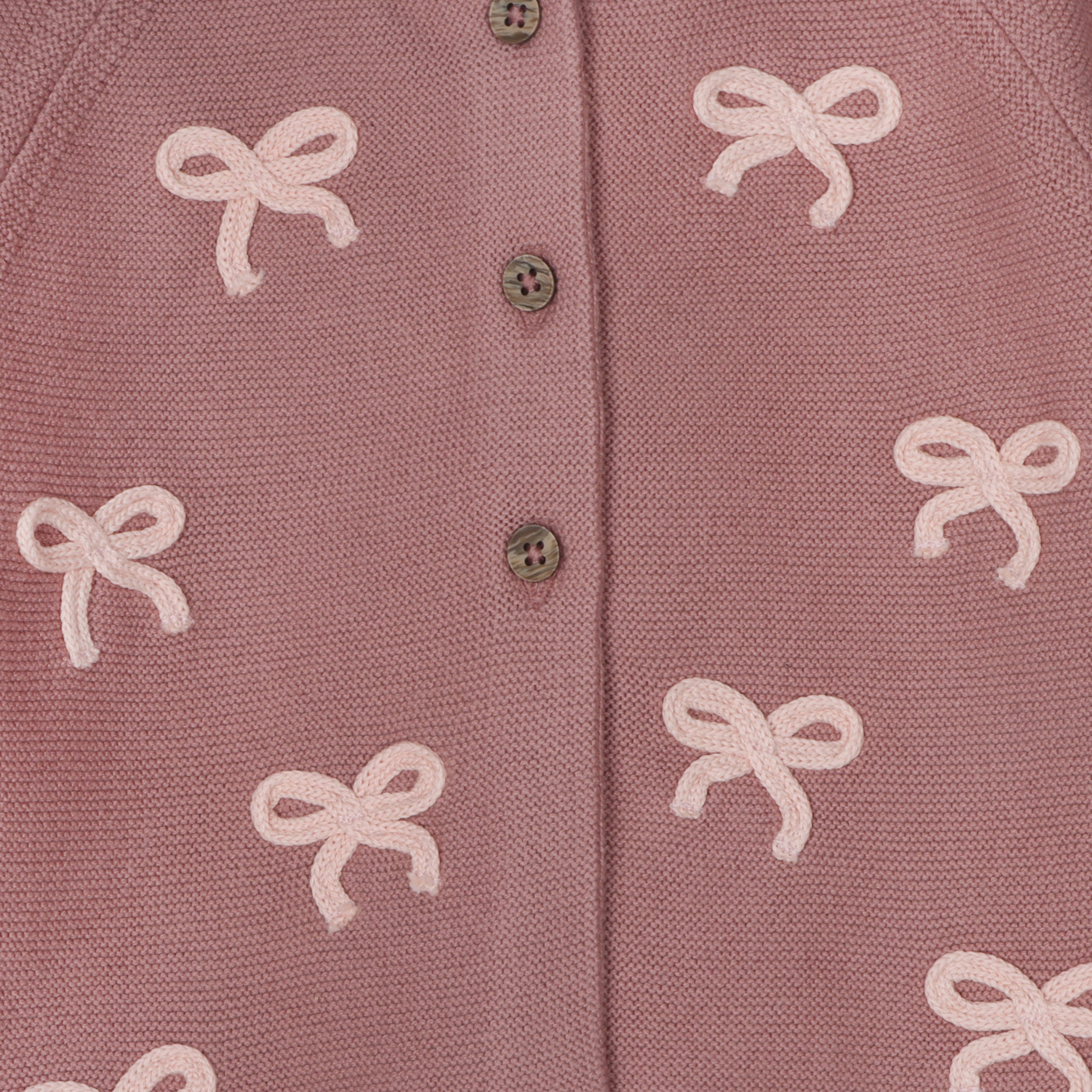 Zoe Bow Sweater Knit Baby Button Cardigan (Organic)