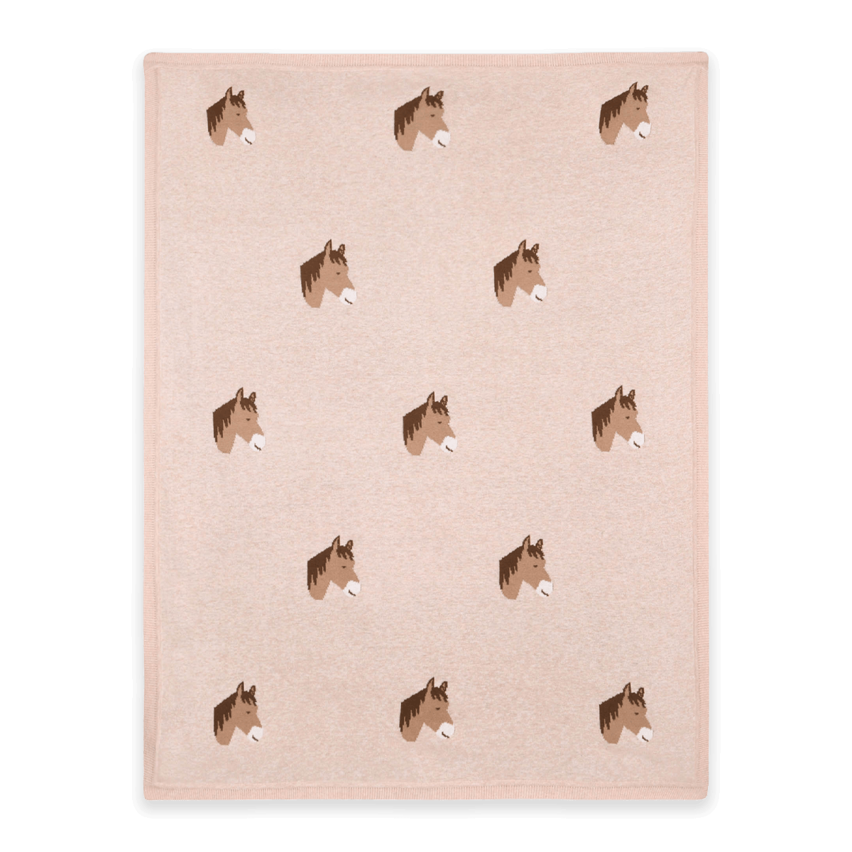 Horse Dreams - Jacquard Sweater Knit Baby Blanket (Organic Cotton)
